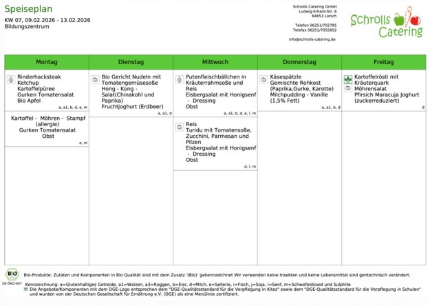 Speiseplan 09.-13.02.2026